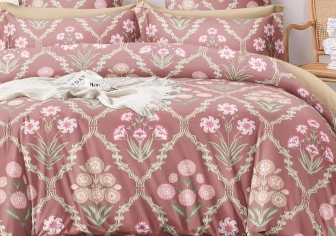 Laying Style™ 1 Reversible Comforter Super King Size 108 x 108 Both Side Same Print 1 Bedsheet King Size 108 * 108 inches and 2 Pillow Cover 4 Pieces Bedding Set | AC Quilt | AC Dohar-Multicolor - Image 2
