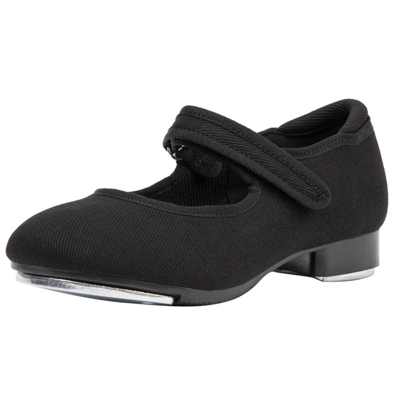 Linodes Canvas Upper Easy Strap Tap Shoe Dance Flats for Girls and Boys (Toddler/Little Kid/Big Kid)-Black-9M-Toddler - Image 1