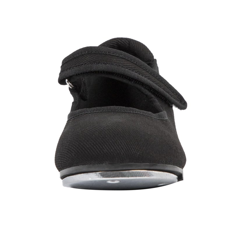 Linodes Canvas Upper Easy Strap Tap Shoe Dance Flats for Girls and Boys (Toddler/Little Kid/Big Kid)-Black-9M-Toddler - Image 5
