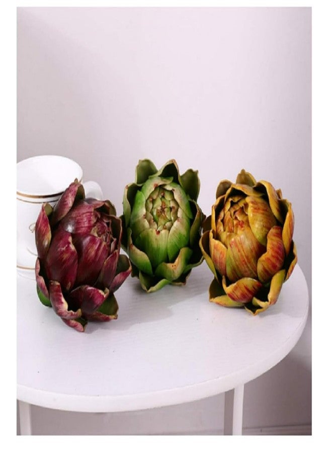 WESAPPINC 3Pcs Large Green Faux Artichokes Decor Artificial Vegetable and Fake Fruit Realistic Artichoke Bowl Filler for Home Kitchen Centerpiece Table Party Decorations (3Pack Green) - Image 5