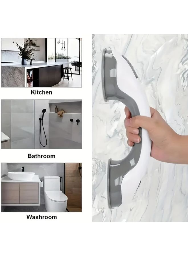 Gray Non-Slip Suction Safety Grab Bar for Bath and Shower Durable Plastic Balance Aid - Image 5