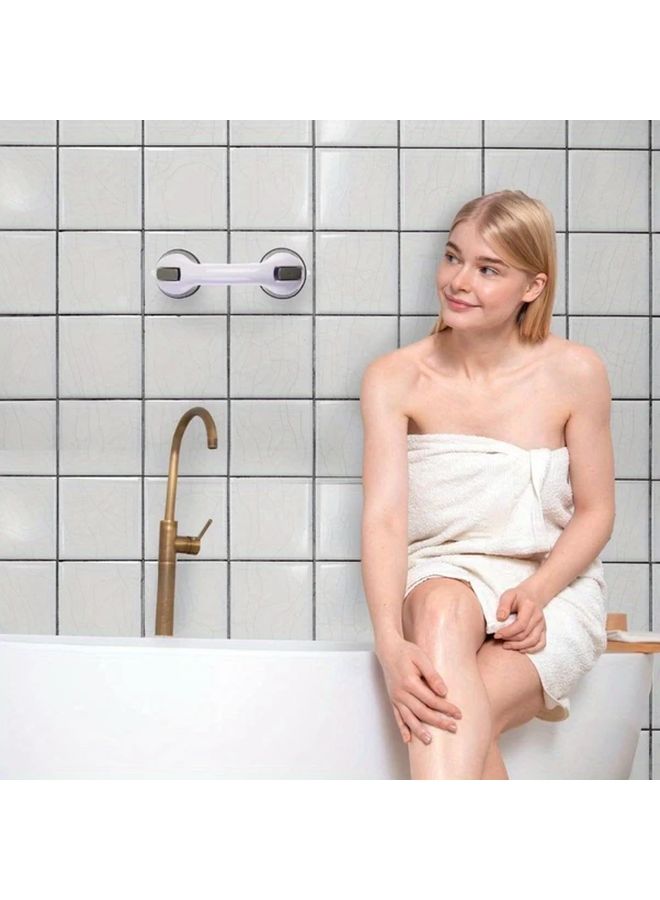 Gray Non-Slip Suction Safety Grab Bar for Bath and Shower Durable Plastic Balance Aid - Image 3