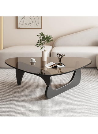 Glass Coffee Table Modern Triangle Design with Solid Wood Base and Clear Glass Top Vintage Mid Century Style for Living Room - pzsku/ZE7894080D6D13E52531CZ/45/_/1725376786/2ff242f7-9047-4aa3-b382-47ac5b3f77f9