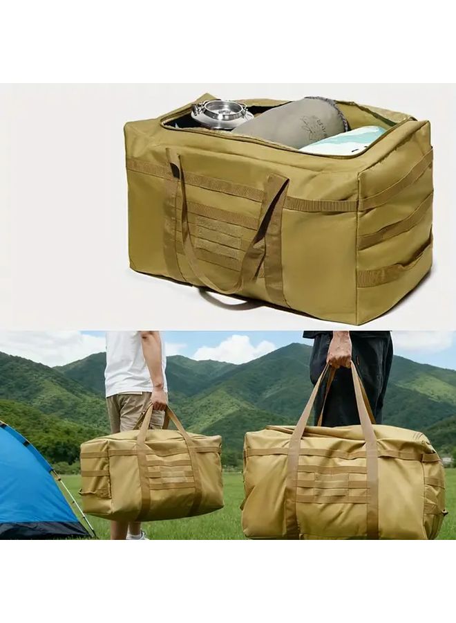 Army Green Tactical Duffel Bag Large Outdoor Travel Organizer Durable Oxford Fabric - Image 2