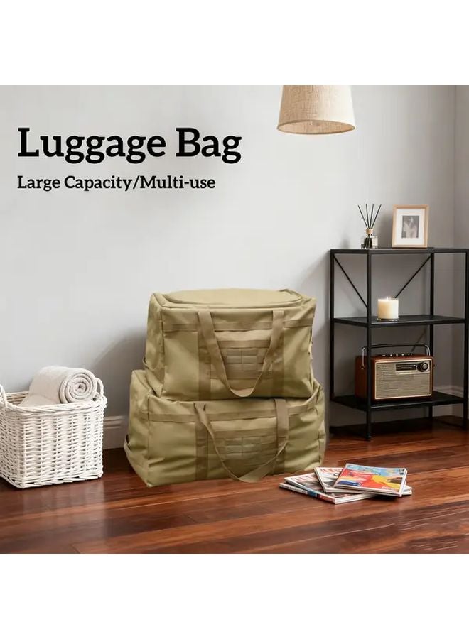 Army Green Tactical Duffel Bag Large Outdoor Travel Organizer Durable Oxford Fabric - Image 5