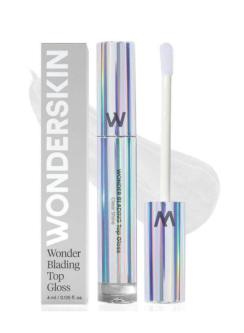 Wonderskin Wonderskin WONDER BLADING Top Gloss - Clear Lip Gloss, High Shine Finish, Hydrating Lip Gloss, Lip Makeup (Clear Shine)  - Image 1