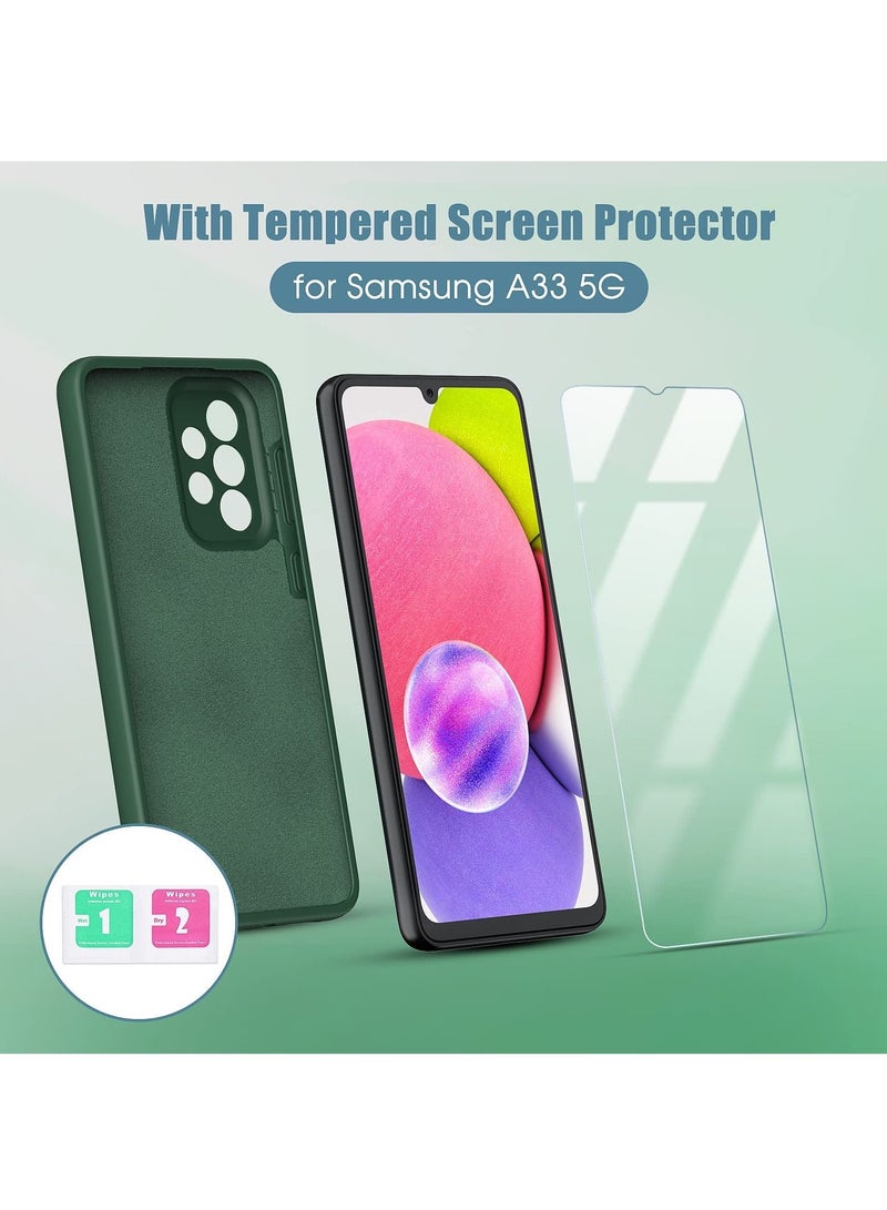BORTONY Galaxy A33 5G Case with Screen Protector & Liquid Silicone - Ultra Military Bumper Full-Body Durable Protection Cell Phone Cover for Samsung A33 5G 6.4 inch - Image 5