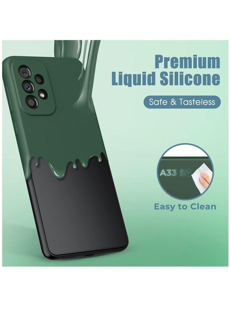 BORTONY Galaxy A33 5G Case with Screen Protector & Liquid Silicone - Ultra Military Bumper Full-Body Durable Protection Cell Phone Cover for Samsung A33 5G 6.4 inch - Image 4