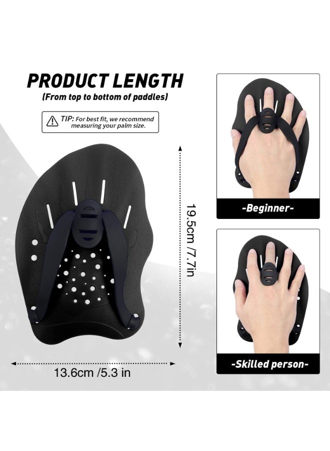 Swimming Paddles for Hands, Swimming Training Hand Paddles with Adjustable Straps, Swim Paddles for Adult Children Unisex Professional Swimming Accessories - 1 Pair - Image 2