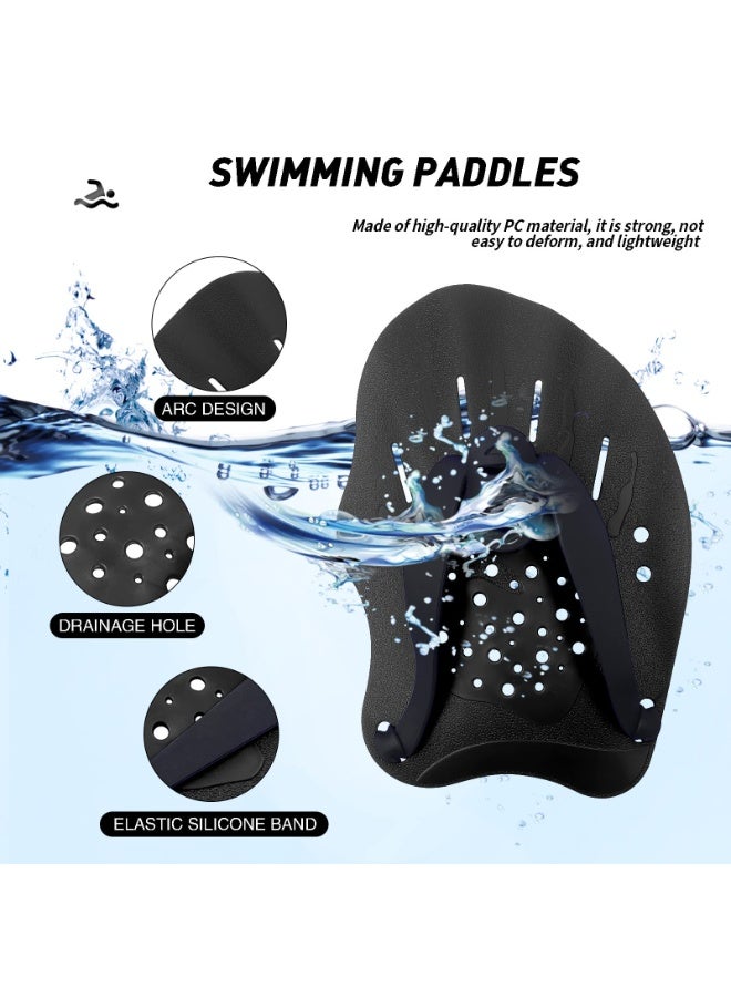 Swimming Paddles for Hands, Swimming Training Hand Paddles with Adjustable Straps, Swim Paddles for Adult Children Unisex Professional Swimming Accessories - 1 Pair - Image 3