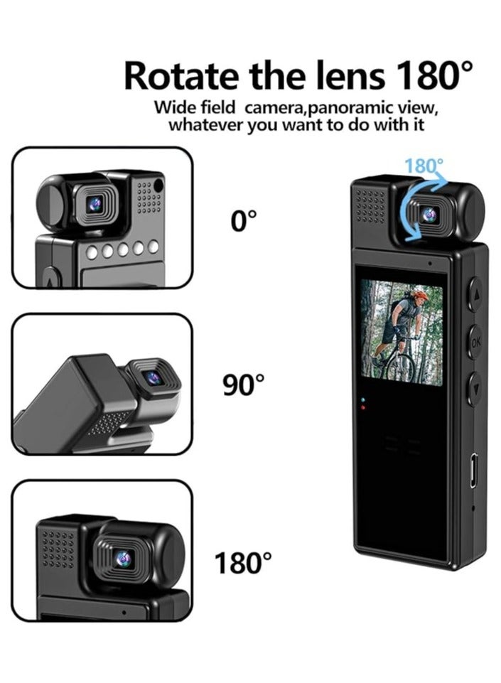 Mini Body Camera Hidden Body Camera Body Worn Camera with Upgraded Clip, Portable Camcorder, Police Camera 1080P Video Camera with 1.3 Color Screen - Image 3