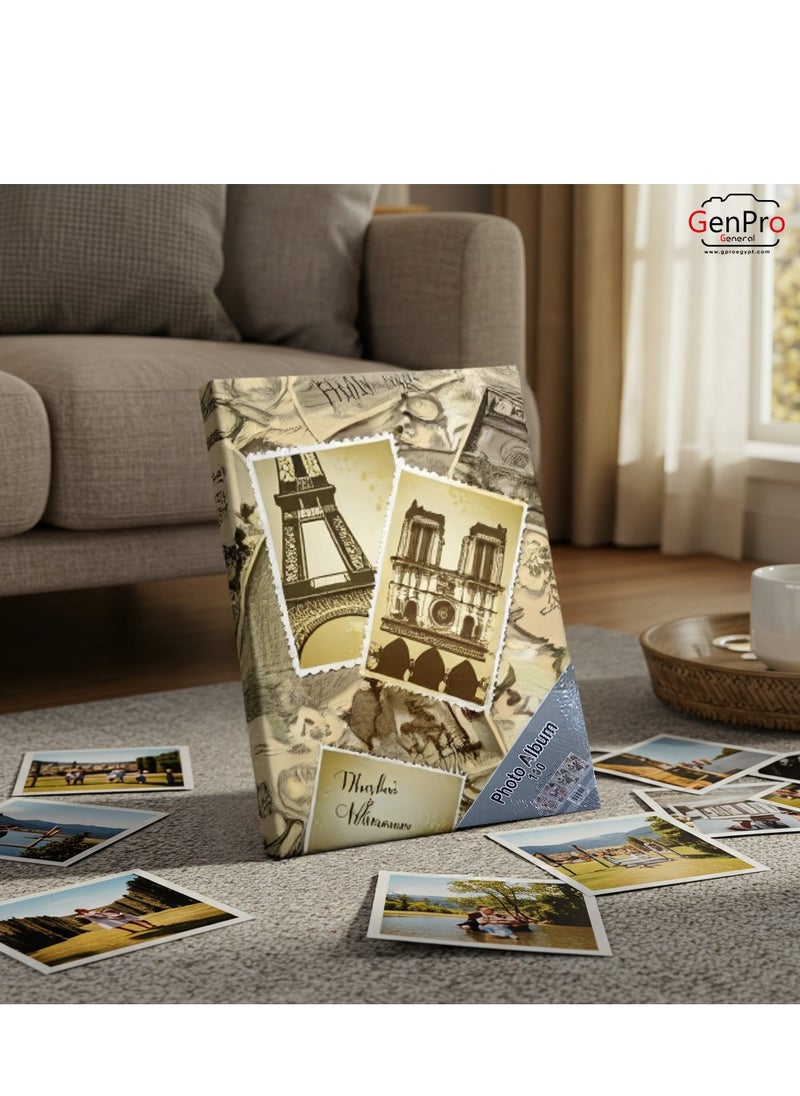 GenPro Premium Photo Album 21x15cm - Capacity 100 Photos, Classic Design for Memorial  - Image 1