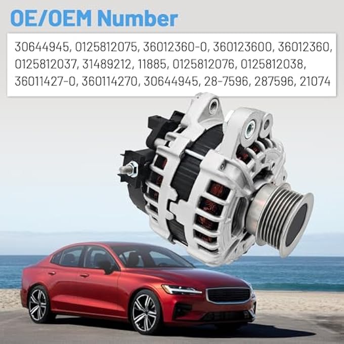 HonHuCo 30644945 Alternator 215A 12V Fits for Volvo 2.0L S90 2017-2019, XC90 2016-2022 0125812075 - Image 2