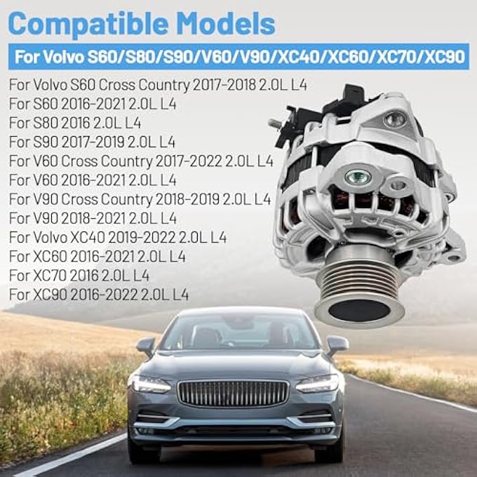 HonHuCo 30644945 Alternator 215A 12V Fits for Volvo 2.0L S90 2017-2019, XC90 2016-2022 0125812075 - Image 3