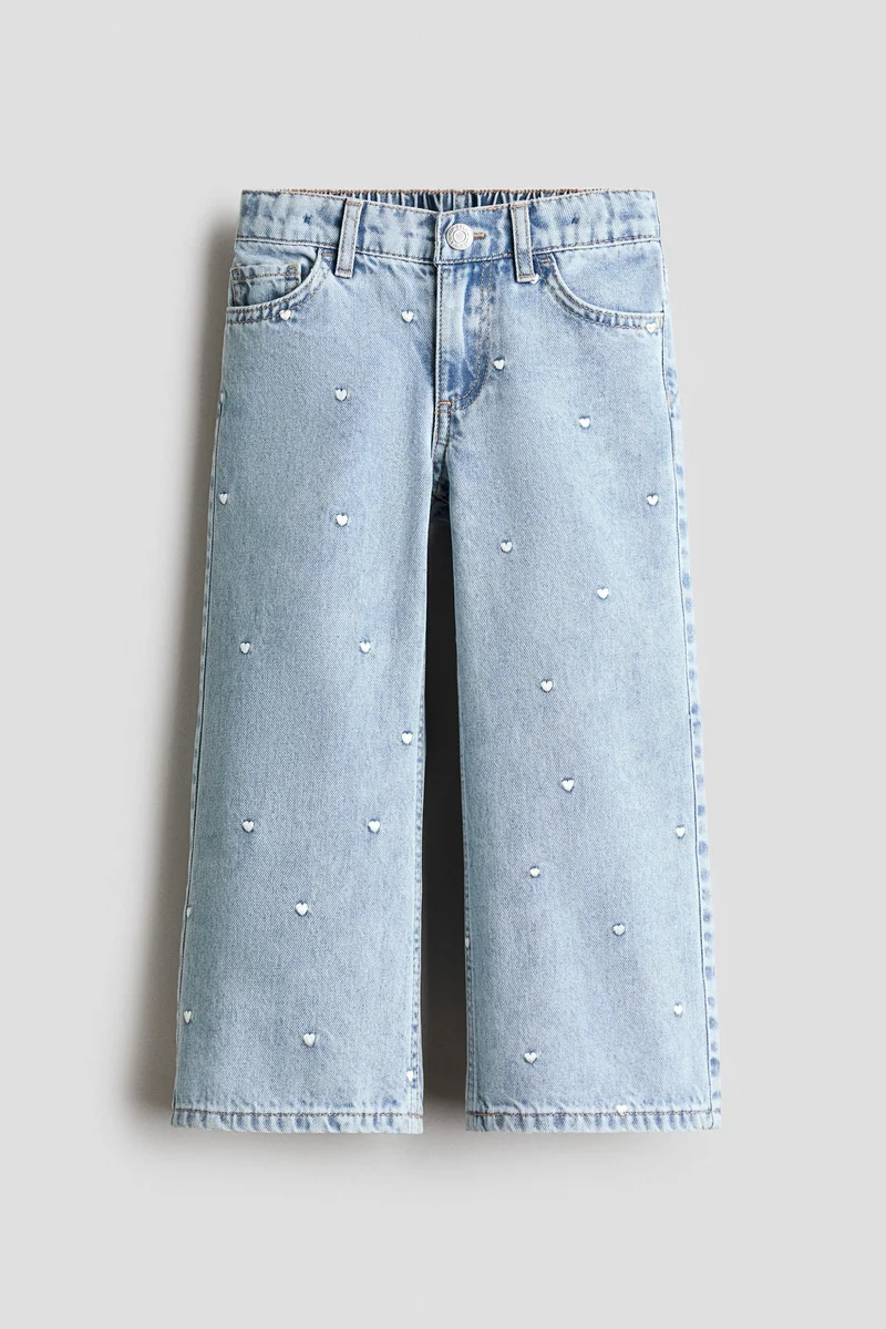 H&M Motif-detail wide leg jeans