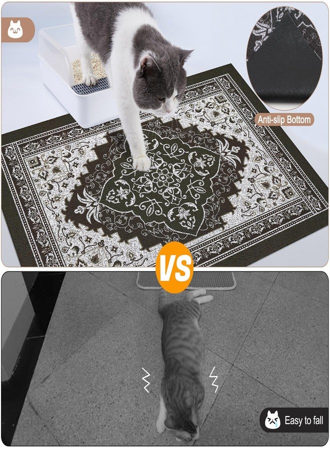 Glittme Cat Litter Mat with Non-slip Bottom Litter Box Mat Waterproof Litter Trapping Mat Easy to Clean Washable Cat Food Mat for Kitty,S - Image 5