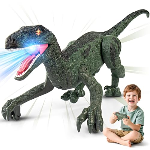 Rcfunkid Dinosaur Toys for Kids 24GHz Remote Control Dinosaur with Walking Realistic Sounds Demo Mode Rechargeable Jurassic Toys for 35 57 812 Birthdays Parties Christmas Childrens Day - Image 1