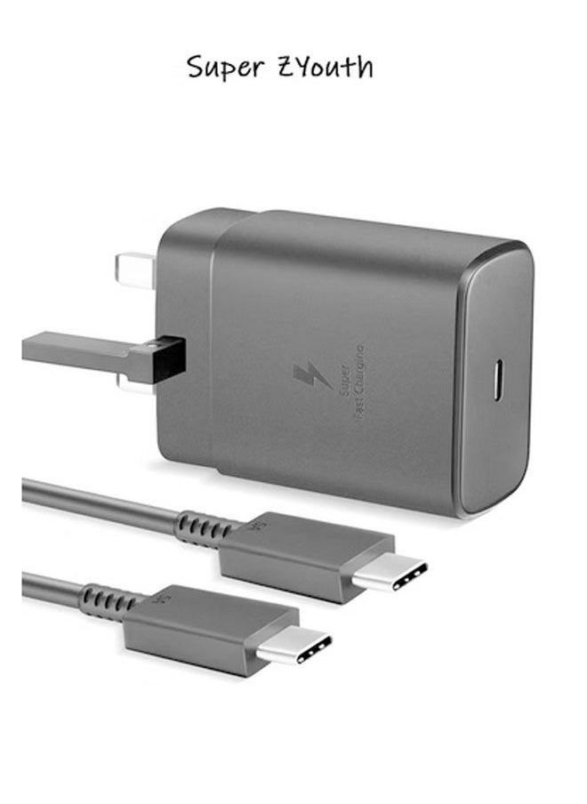 45W 1.5M PD Fast Charger for Samsung Galaxy S23 Ultra/S23+/S22 Ultra/S21/A54/A53, 5A Type-C Cable Included (UK Plug)