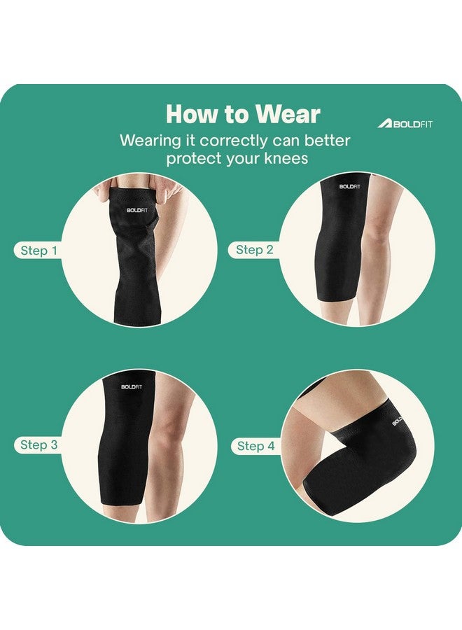 Boldfit Knee Caps For Women & Men Knee Support For Men Gym Knee Cap For Men Knee Pain Relief Products Knee Support For Women Knee Brace For Knee Pain Knee Pad Knee Guard Knee Band - L - Image 3