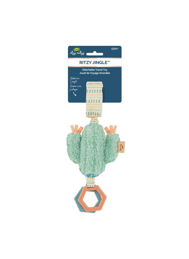 Itzy Ritzy Itzy Ritzy - Ritzy Jingle Toy - Baby Hanging Toy for Activity Gym, Stroller or Car Seat; Features Jingle Sound, Hexagon Rings and Adjustable Attachment Loop (Cactus)  - Image 3