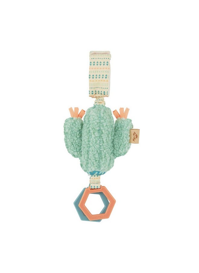 Itzy Ritzy Itzy Ritzy - Ritzy Jingle Toy - Baby Hanging Toy for Activity Gym, Stroller or Car Seat; Features Jingle Sound, Hexagon Rings and Adjustable Attachment Loop (Cactus)  - Image 1