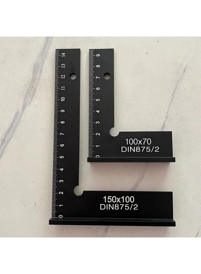 Two Pack Aluminum Alloy Square Angle Rule 150x100 And 100x70 With Scale Precision Measuring Tool - Image 1