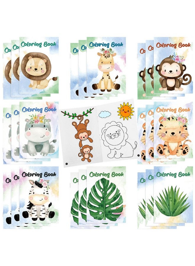 Jutom 24 Pcs Coloring Book Bulk Relaxing Illustrations Themed Coloring Book For Kids Holiday Coloring Book Party Favors Gifts Diy Art Drawing Home School Classroom Activity Book (Jungle Animal) - Image 1