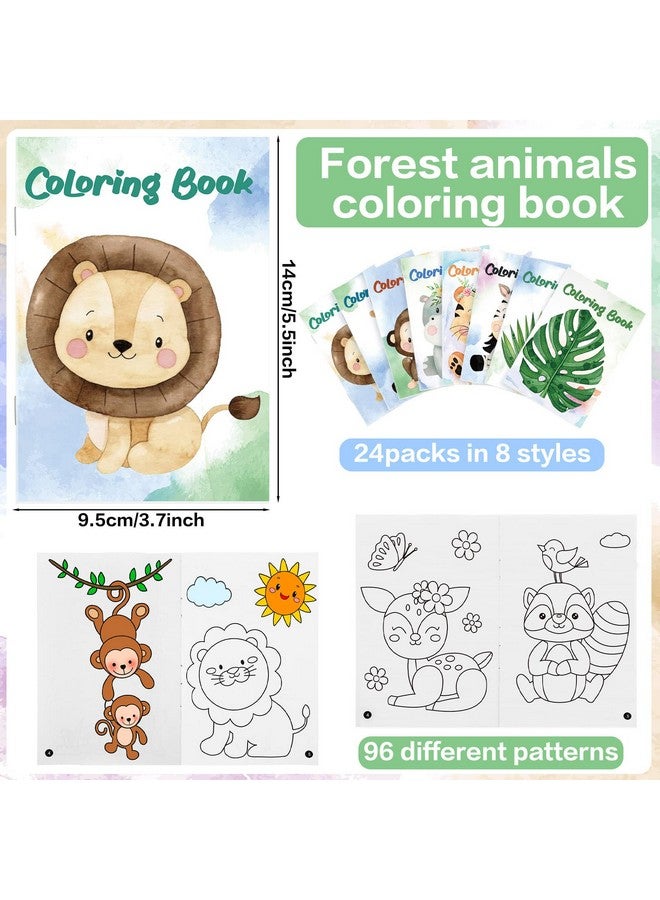 Jutom 24 Pcs Coloring Book Bulk Relaxing Illustrations Themed Coloring Book For Kids Holiday Coloring Book Party Favors Gifts Diy Art Drawing Home School Classroom Activity Book (Jungle Animal) - Image 3