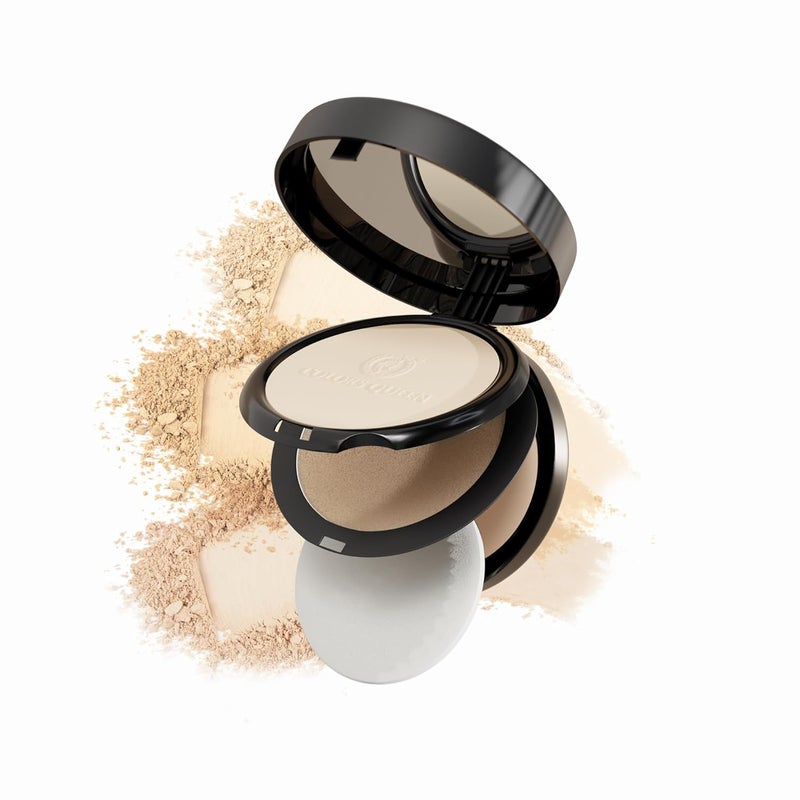 COLORS QUEEN COLORS QUEEN 3in1 Multi Effect Sun Block Compact Powder Long Lasting Buildable Coverage Lightweight Oil Free White Ivory - Image 1