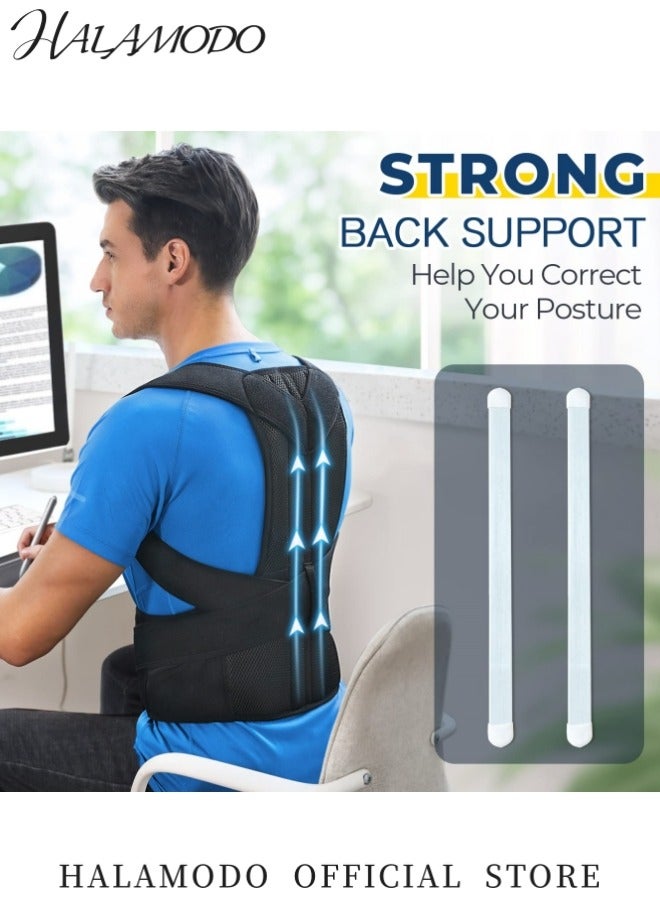 HALAMODO Posture Corrector for Women and Men Adjustable Brace for Upper and Lower Back Pain Relief Fully Adjustable Lumbar and Shoulder Posture Support for Improving Posture and Providing Effective Back Pain Relief - Image 4