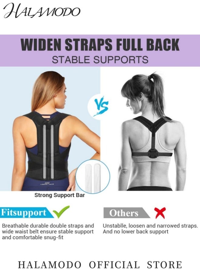 HALAMODO Posture Corrector for Women and Men Adjustable Brace for Upper and Lower Back Pain Relief Fully Adjustable Lumbar and Shoulder Posture Support for Improving Posture and Providing Effective Back Pain Relief - Image 5