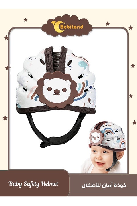 Baby Safety Helmet, 360 Degree Cushioning Design with Breathable Cotton, Adjustable Soft Padding Head Cover for Toddler Crawling and Walking, 6-24 Months, Lion