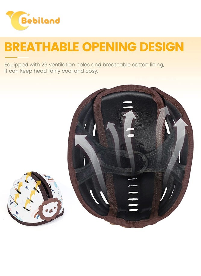Bebiland Baby Safety Helmet, Breathable Baby Head Protector for Crawling and Walking, Infant Soft Helmet, Anti-Collision, Ultra-Lightweight, Expandable and Adjustable Age 6m-24m (Brown Lion)  - Image 5