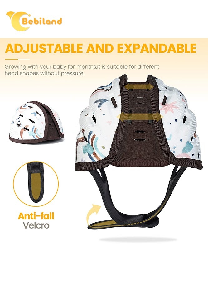 Bebiland Baby Safety Helmet, Breathable Baby Head Protector for Crawling and Walking, Infant Soft Helmet, Anti-Collision, Ultra-Lightweight, Expandable and Adjustable Age 6m-24m (Brown Lion)  - Image 4