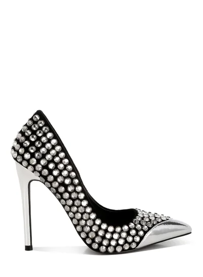 London Rag Diamante Embellished Stiletto Pumps in Black
