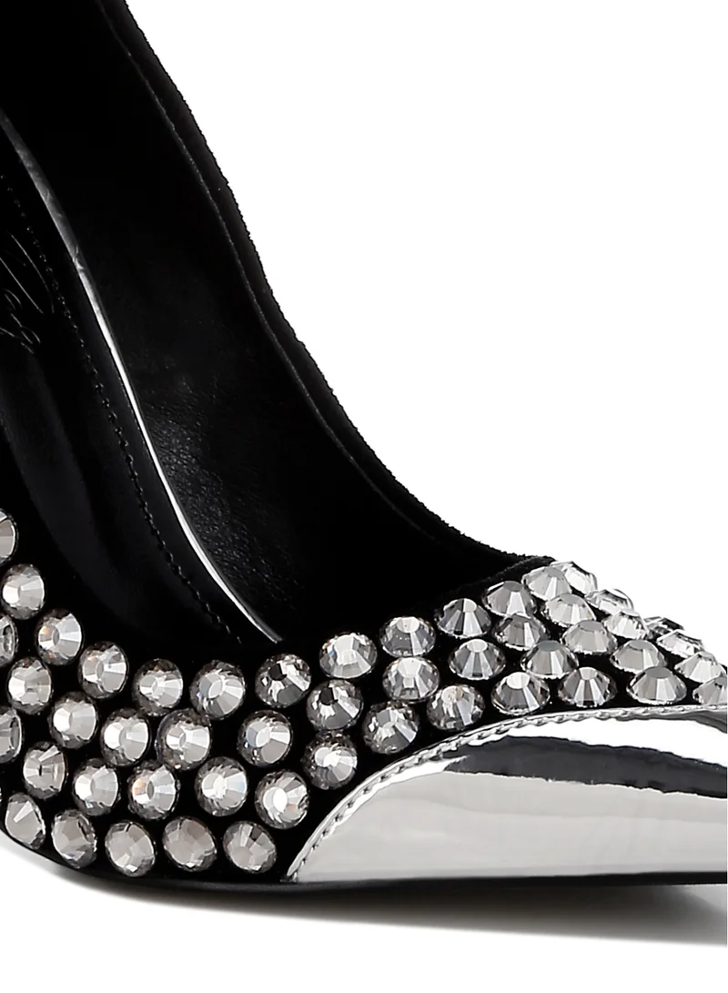 London Rag Diamante Embellished Stiletto Pumps in Black