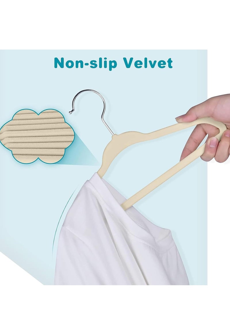 Rightsure Baby Clothes Hanger, Infant and Toddler Children's Clothes Hanger with 360 Degree Rotating Hook, Grooved Shoulder Design for Children's Clothes, Sturdy and Durable Hanger (Off White, 30 Pieces)  - Image 3