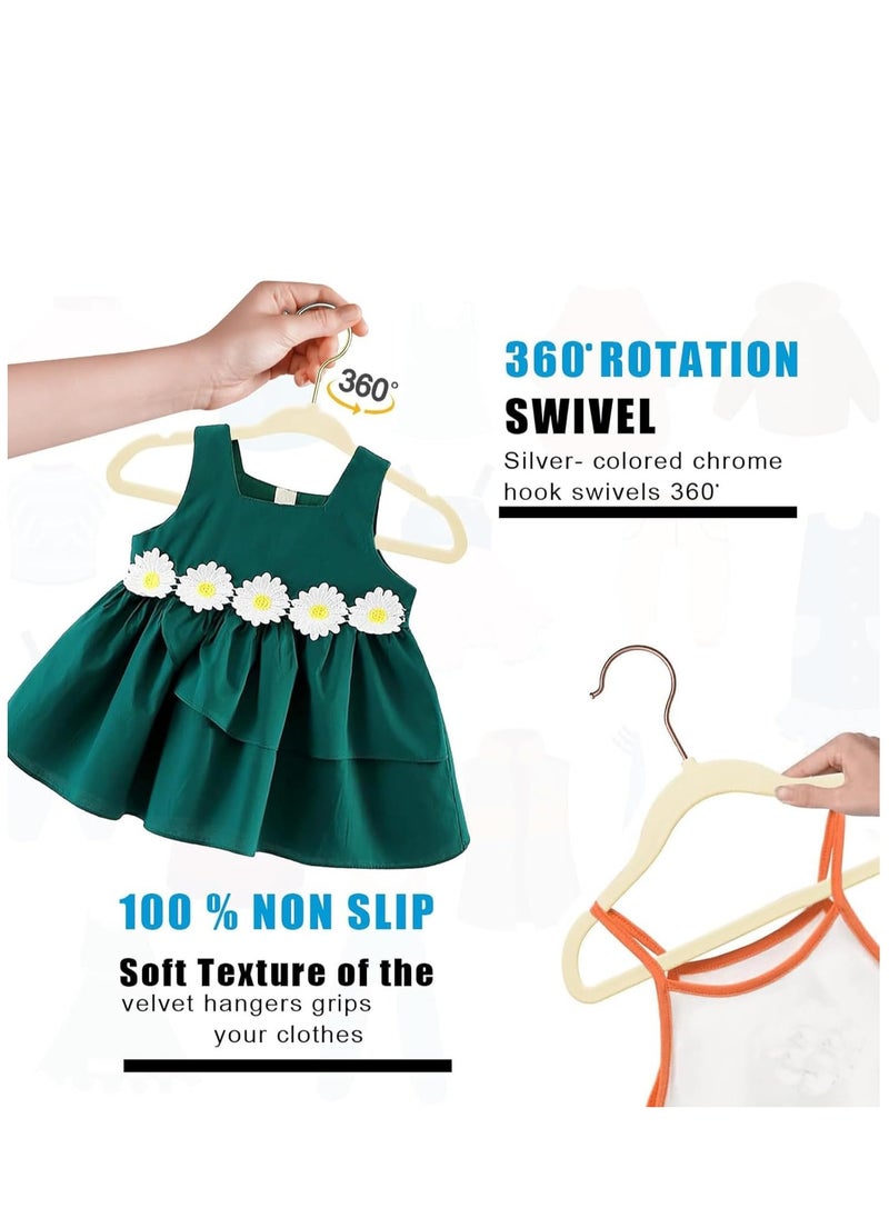 Rightsure Baby Clothes Hanger, Infant and Toddler Children's Clothes Hanger with 360 Degree Rotating Hook, Grooved Shoulder Design for Children's Clothes, Sturdy and Durable Hanger (Off White, 30 Pieces)  - Image 4