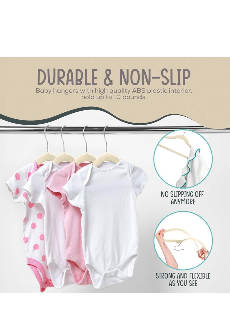 Rightsure Baby Clothes Hanger, Infant and Toddler Children's Clothes Hanger with 360 Degree Rotating Hook, Grooved Shoulder Design for Children's Clothes, Sturdy and Durable Hanger (Off White, 30 Pieces)  - Image 5