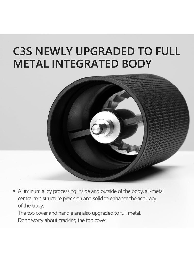 TIMEMORE C2S Manual Coffee Grinder with CNC Stainless Steel Conical Burr Capacity 25g, Internal Adjustable Setting, Double Bearing Positioning for Travel, Camping, Gift Chestnut (Black) - Image 2