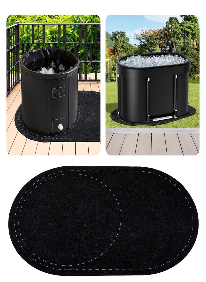 Drydiet 63 x 40 Inch Cold Plunge Tub Floor Mat Waterproof Ice Bath Tub Mat Indoor Outdoor Anti-Slip Protector Pad for Round Oval Rubber Pad for Underneath of Ice Baths Accessories - Image 1