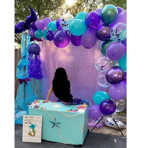 TCBESTO Lavender Sequin Backdrop Curtains 2FTx8FT 2 Panels Light Purple Glitter Photo Booth Backdrop Sparkly Background Drapes for Wedding Bridal Baby Shower Photography Birthday Party - Image 2