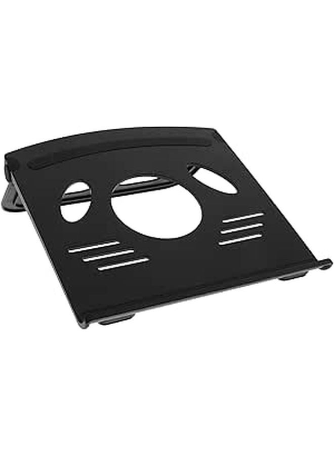 Foldable Black Laptop Stand with Cooling Fan Portable Desk Holder for Home Office - Image 1