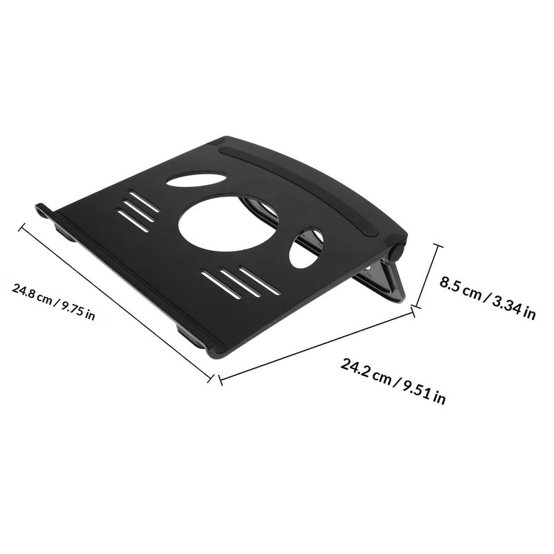 Foldable Black Laptop Stand with Cooling Fan Portable Desk Holder for Home Office - Image 3