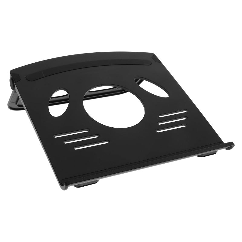 Foldable Black Laptop Stand with Cooling Fan Portable Desk Holder for Home Office - Image 2
