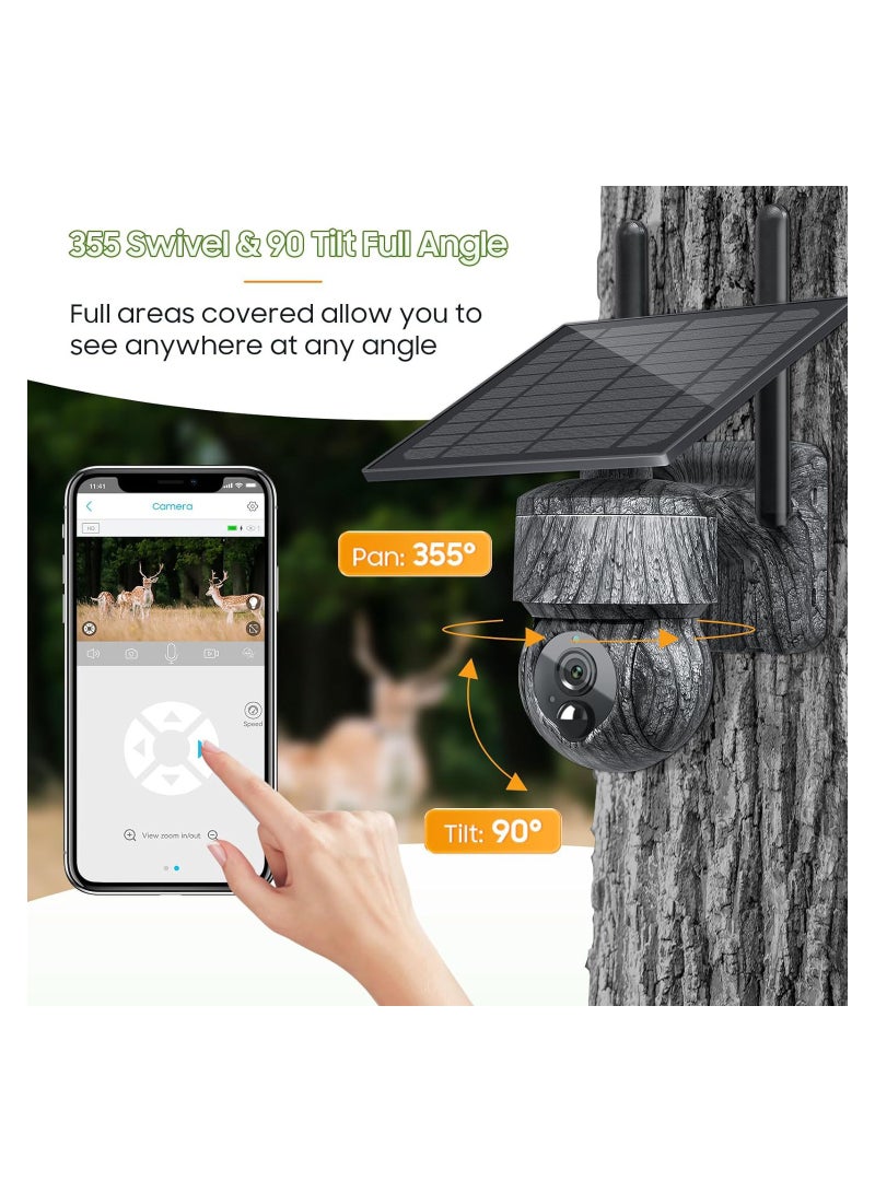 4G LTE Wireless Cellular Trail Camera, 2K 4MP 360° PTZ Live View, PIR Motion Detection, IR Night Vision, Fast Trigger, IP66 Waterproof, Includes Free 300M SIM Card for Hunting & Security. - Image 5
