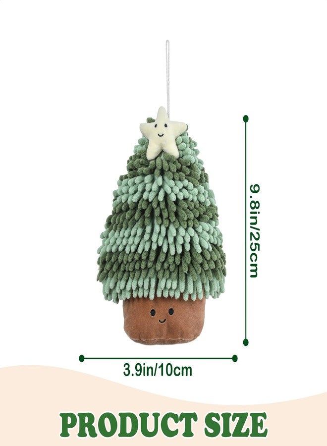 Tyrafry Christmas Chenille Bath Hand Towel, Adorable Christmas Tree Shape, Ultra-Soft Absorbent Decorative Hand Towel, Hanging or Display Use, 7.9x9.8 Inches, Green - Image 3