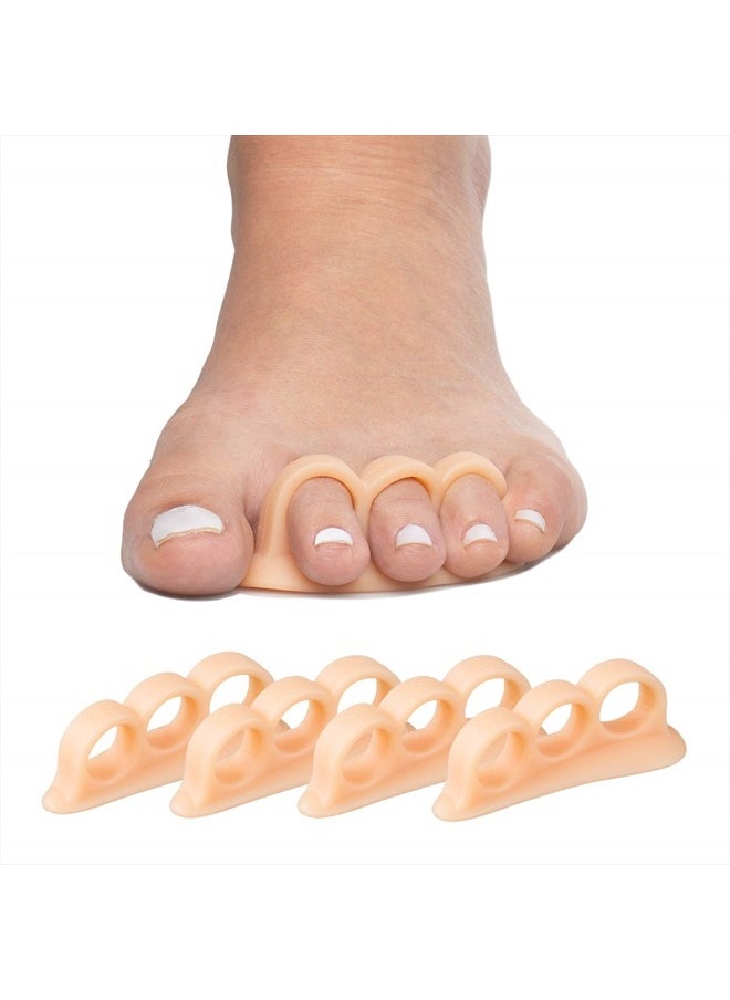 Zentoes Hammertoe Corrector Gel Toe Straighteners with 3 Separator Loops - Realign Bent, Crooked, Curled, Claw, Hammer Toes - Cushion Crest for Men and Women - Beige  - Image 1