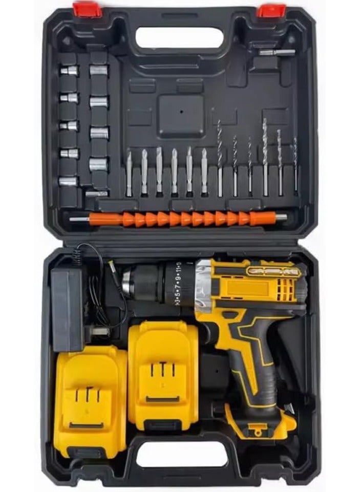 12V Professional Cordless Drill Driver Kit with 2 Batteries and Carrying Case, Multi-Speed Electric Power Tool Set for Drilling, Furniture Assembly with Screwdriver Bits - Image 2