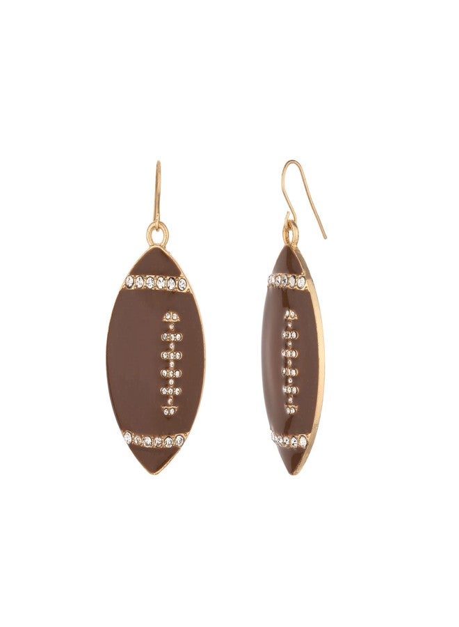 MADISON TYLER Football Dangle Earrings | Glitter Rhinestones Rugby | Sports Lover Earrings | Football Team Gifts for Women Jewelry - Image 1